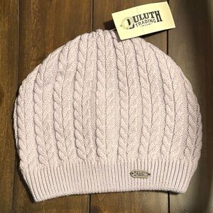 Duluth Trading Co. Cable Knit Beanie in Light Lavender
